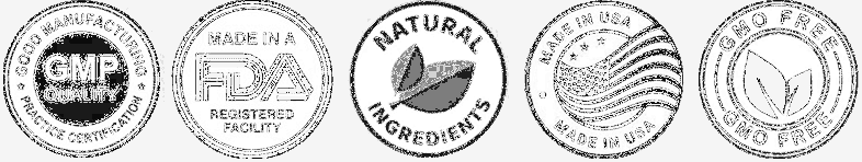 FDA registered, GMP certified, Natural, Made in USA, GMO-Free